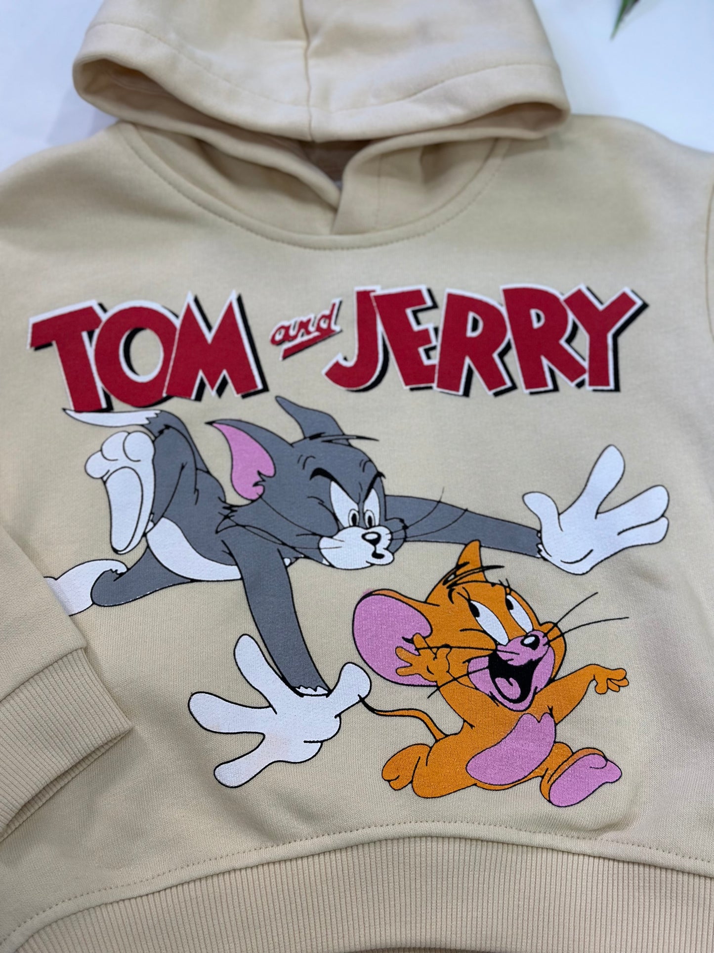 Erkek çocuk tom&jerry baskılı kapüşonlu eşofman takımı